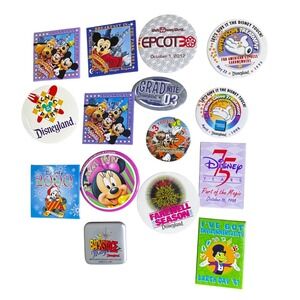 Vintage Disney Button Lot – Breakfast in the Park, EPCOT, 75 Years - Rare